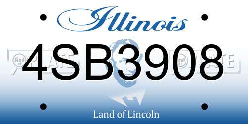 4SB3908 Illinois License Plate