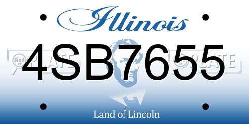 4SB7655 Illinois License Plate