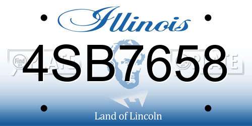 4SB7658 Illinois License Plate