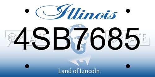 4SB7685 Illinois License Plate