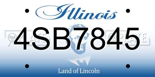 4SB7845 Illinois License Plate