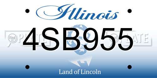 4SB955 Illinois License Plate
