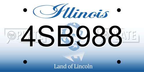 4SB988 Illinois License Plate