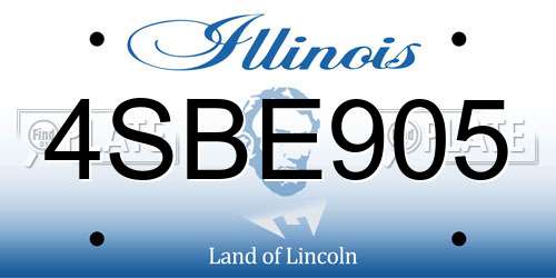 4SBE905 Illinois License Plate