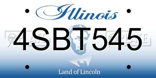 4SBT545 Illinois License Plate