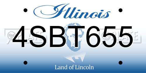 4SBT655 Illinois License Plate
