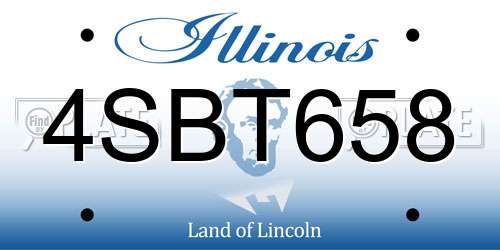 4SBT658 Illinois License Plate