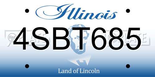 4SBT685 Illinois License Plate