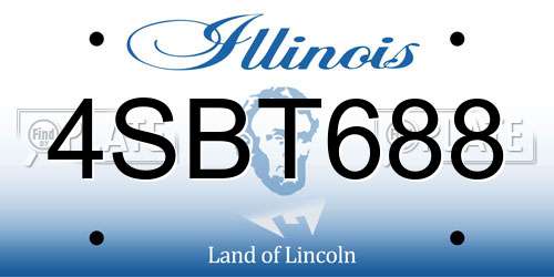 4SBT688 Illinois License Plate