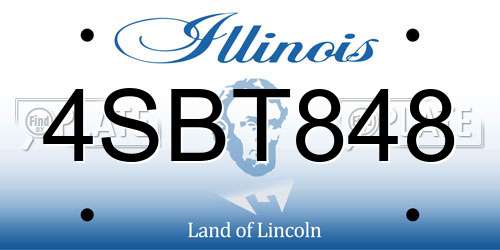 4SBT848 Illinois License Plate
