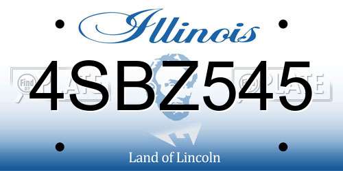 4SBZ545 Illinois License Plate