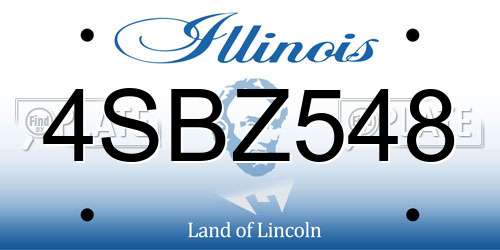 4SBZ548 Illinois License Plate