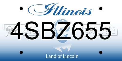 4SBZ655 Illinois License Plate