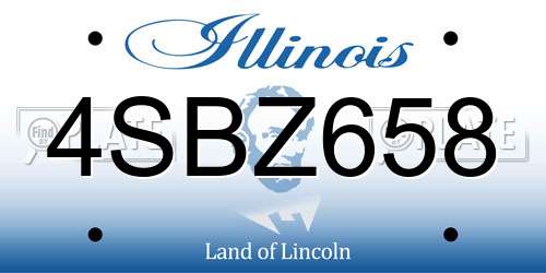 4SBZ658 Illinois License Plate
