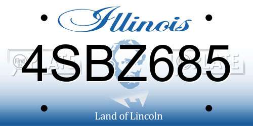 4SBZ685 Illinois License Plate