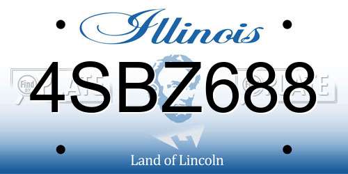 4SBZ688 Illinois License Plate