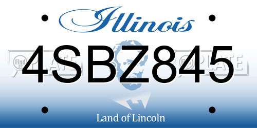 4SBZ845 Illinois License Plate