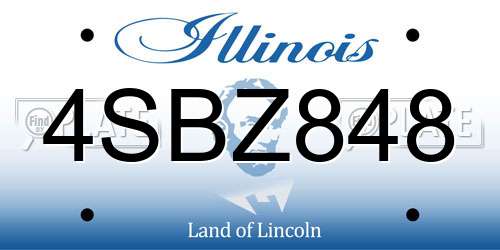 4SBZ848 Illinois License Plate