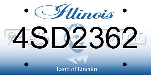 4SD2362 Illinois License Plate