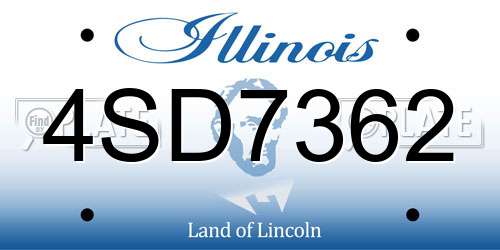 4SD7362 Illinois License Plate