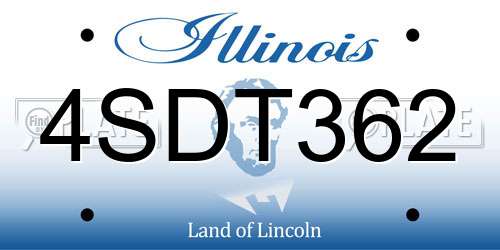 4SDT362 Illinois License Plate