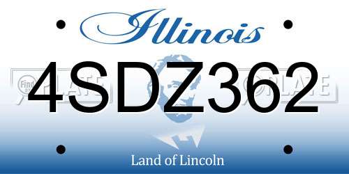 4SDZ362 Illinois License Plate