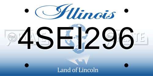 4SEI296 Illinois License Plate