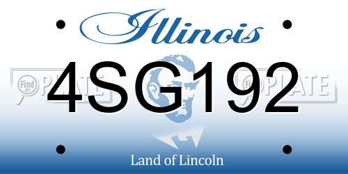 4SG192 Illinois License Plate