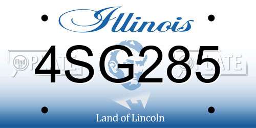 4SG285 Illinois License Plate