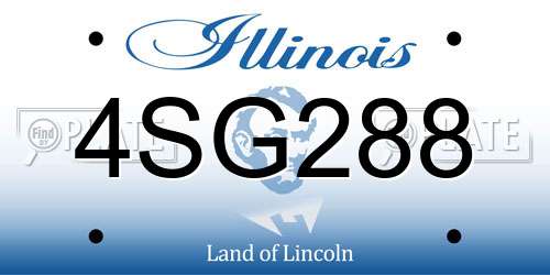 4SG288 Illinois License Plate