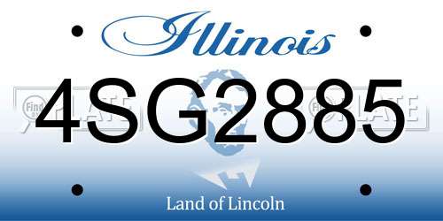 4SG2885 Illinois License Plate