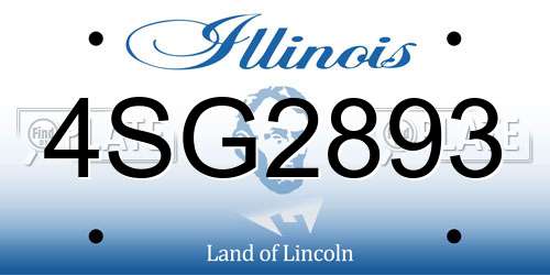 4SG2893 Illinois License Plate