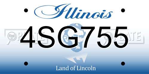 4SG755 Illinois License Plate