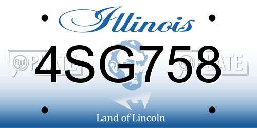 4SG758 Illinois License Plate