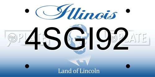 4SGI92 Illinois License Plate