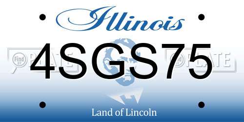 4SGS75 Illinois License Plate