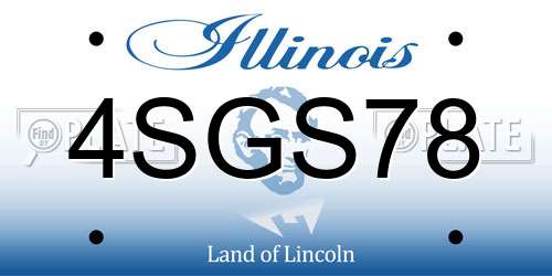 4SGS78 Illinois License Plate
