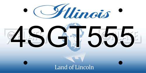 4SGT555 Illinois License Plate