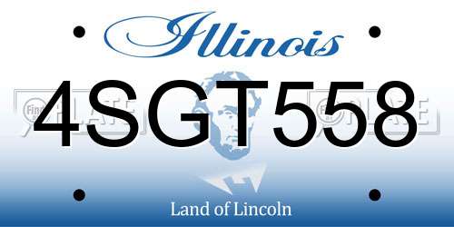 4SGT558 Illinois License Plate
