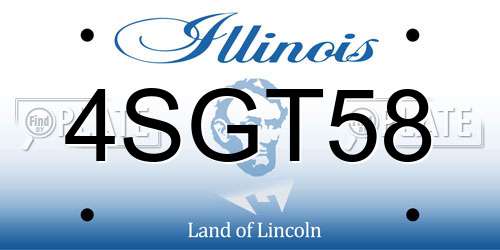 4SGT58 Illinois License Plate