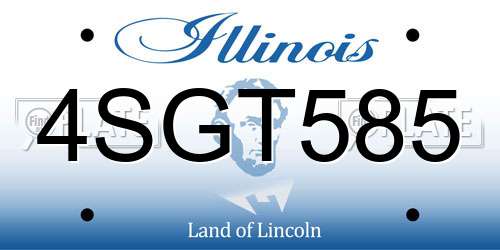 4SGT585 Illinois License Plate
