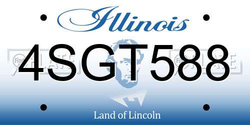 4SGT588 Illinois License Plate