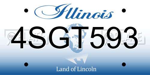 4SGT593 Illinois License Plate