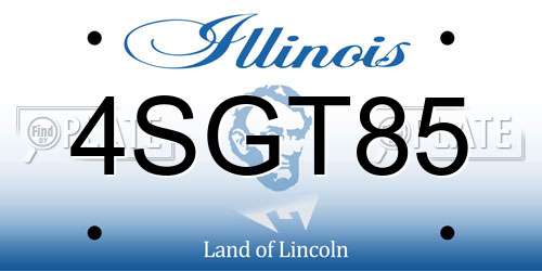 4SGT85 Illinois License Plate