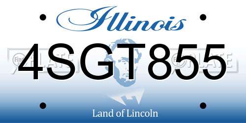 4SGT855 Illinois License Plate
