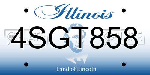 4SGT858 Illinois License Plate