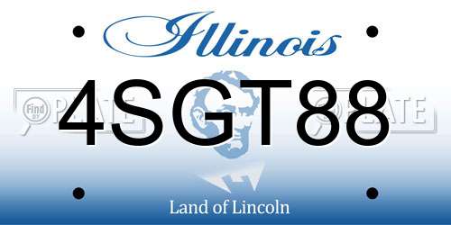 4SGT88 Illinois License Plate
