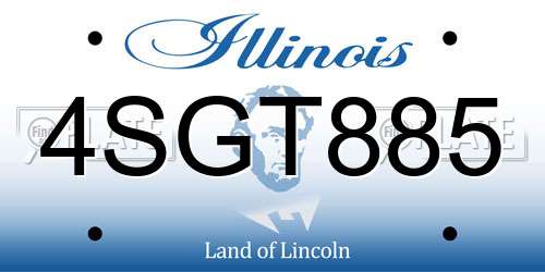 4SGT885 Illinois License Plate