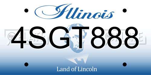 4SGT888 Illinois License Plate