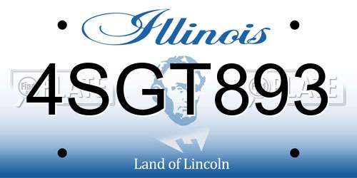 4SGT893 Illinois License Plate